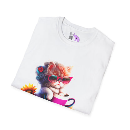 Cool Sunflower Kitten 3 Adult T-shirt