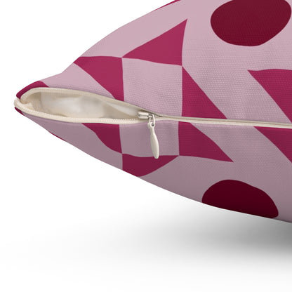 Crimson Pinwheels Throw Pillow