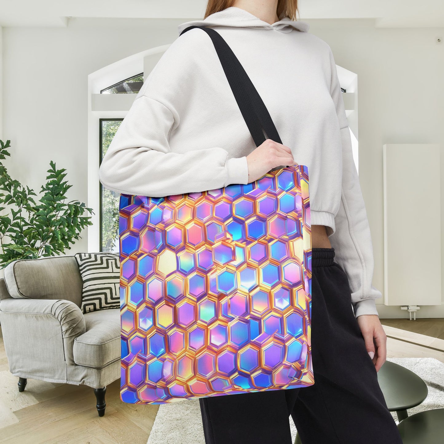 Aurora Hexagons Canvas Tote Bag