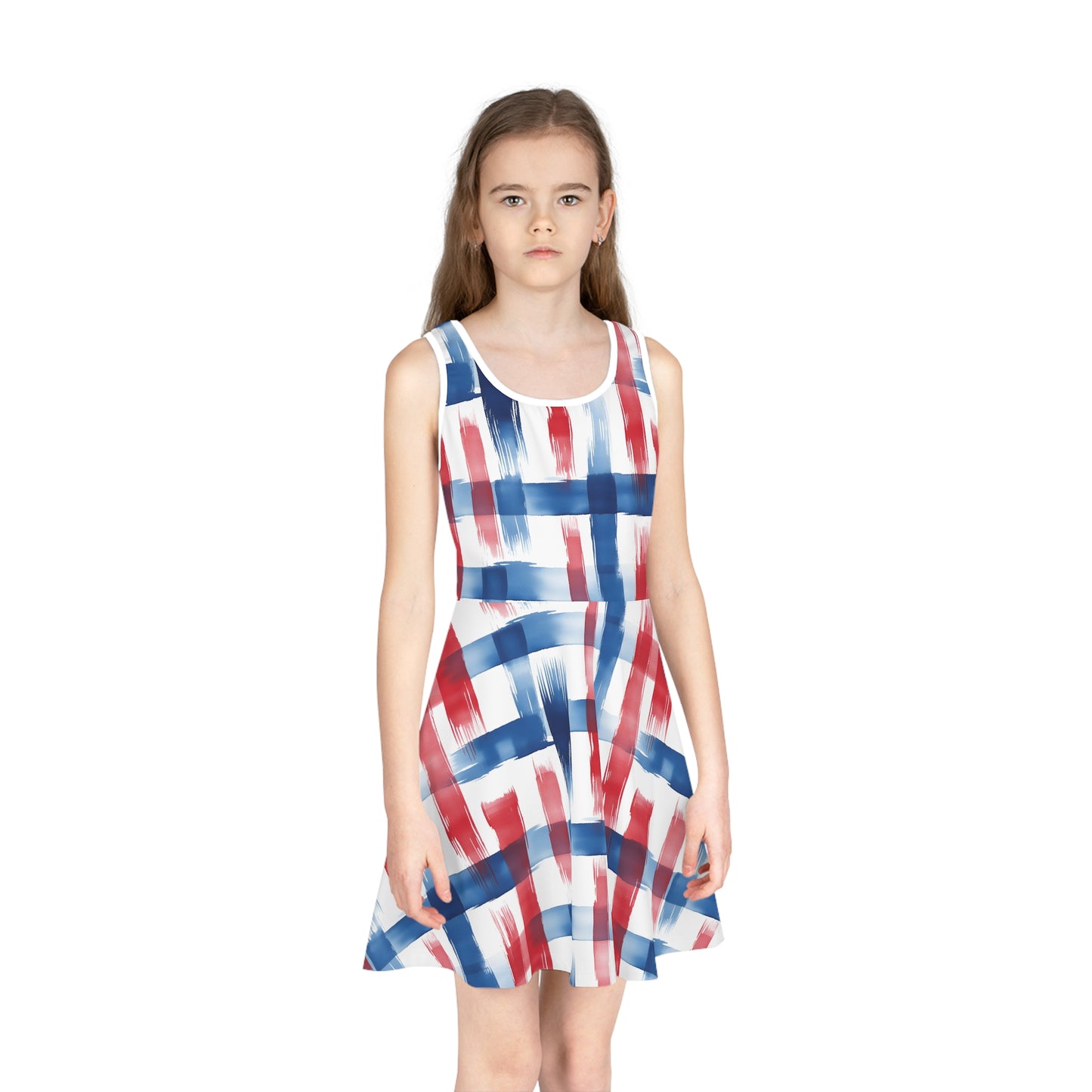Liberty Strokes Girls' Sleeveless Sundress