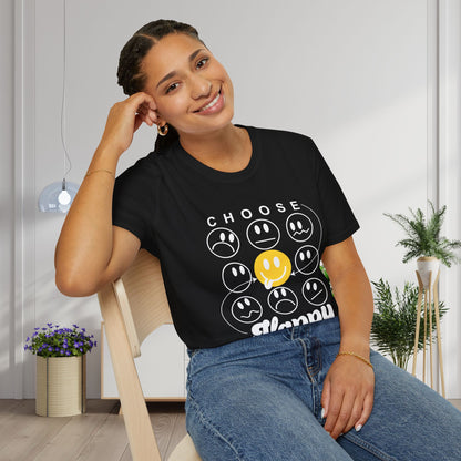 Choose Happy Smiley Faces Adult T-shirt