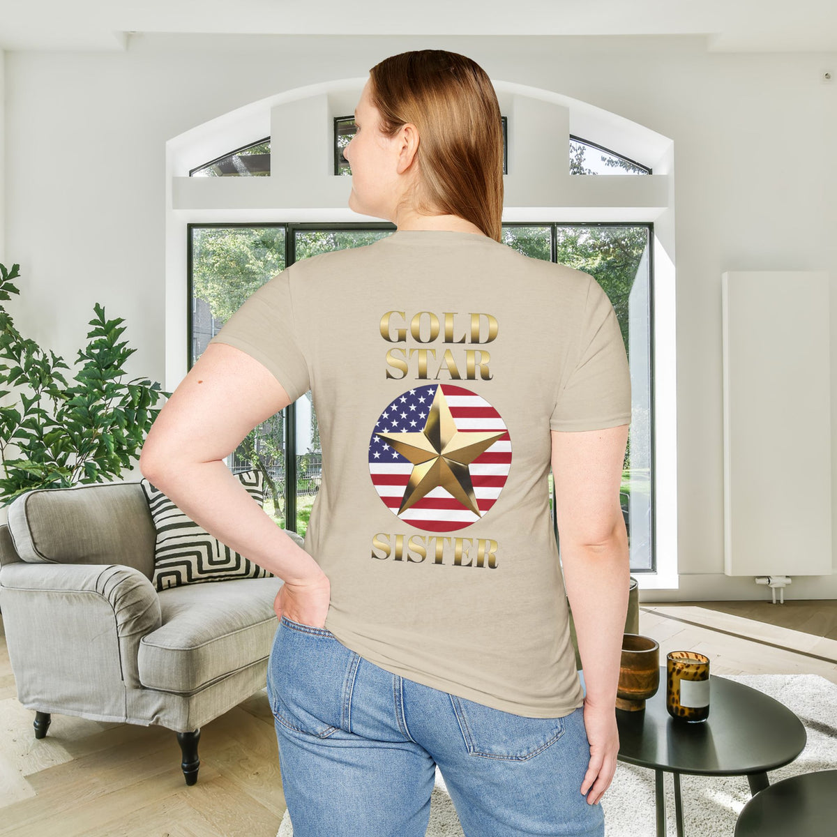 Gold Star Sister Forever Proud Adult T-shirt