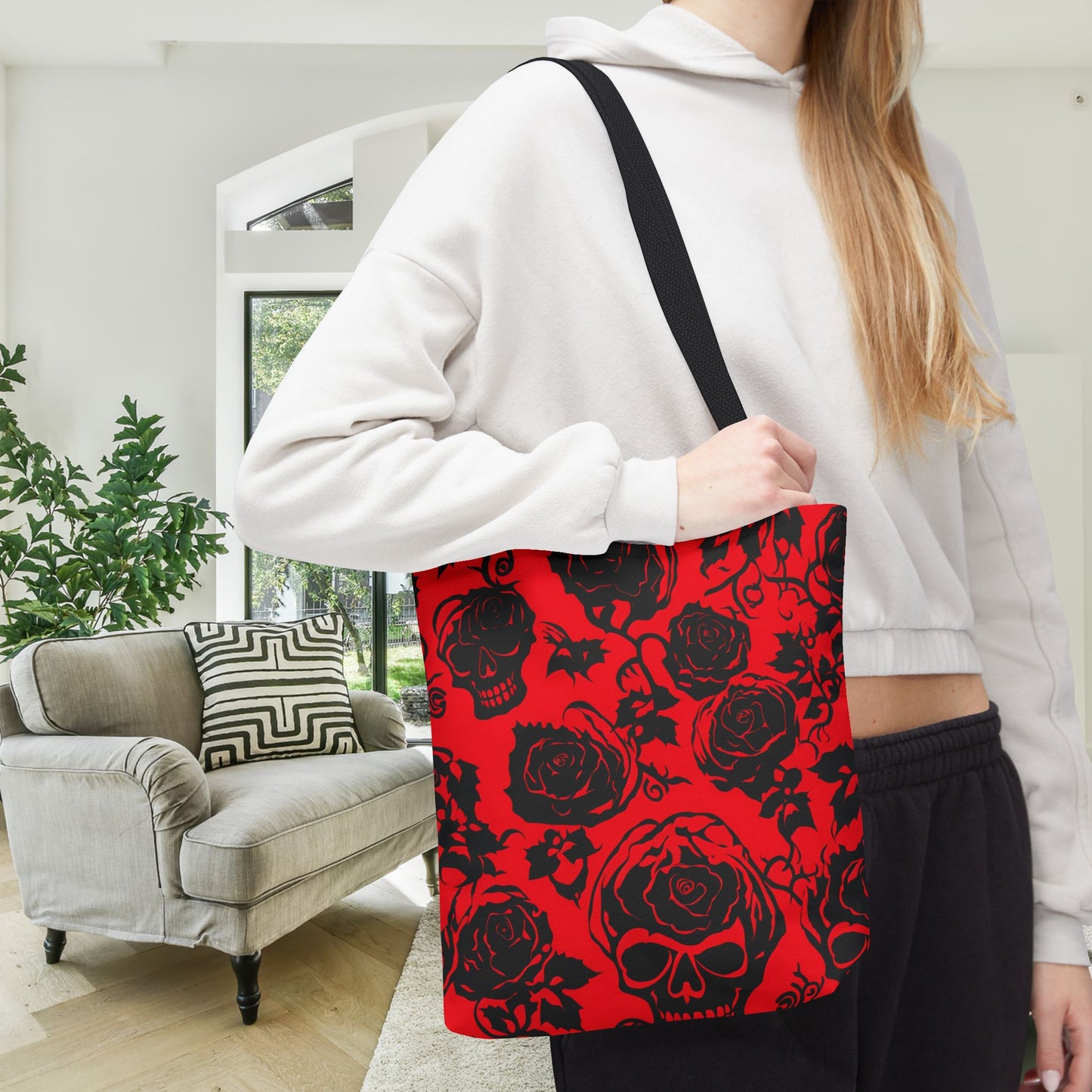 Crimson Masquerade Canvas Tote Bag
