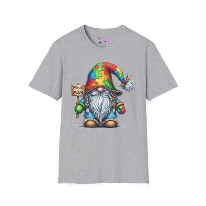 Proud Mom (Autism Awarness Gnome) Adult T-shirt
