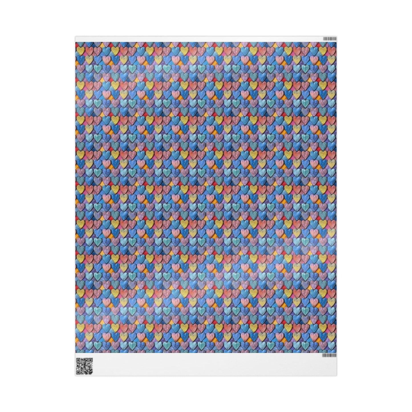 Color Pop Leather Hearts Wrapping Paper