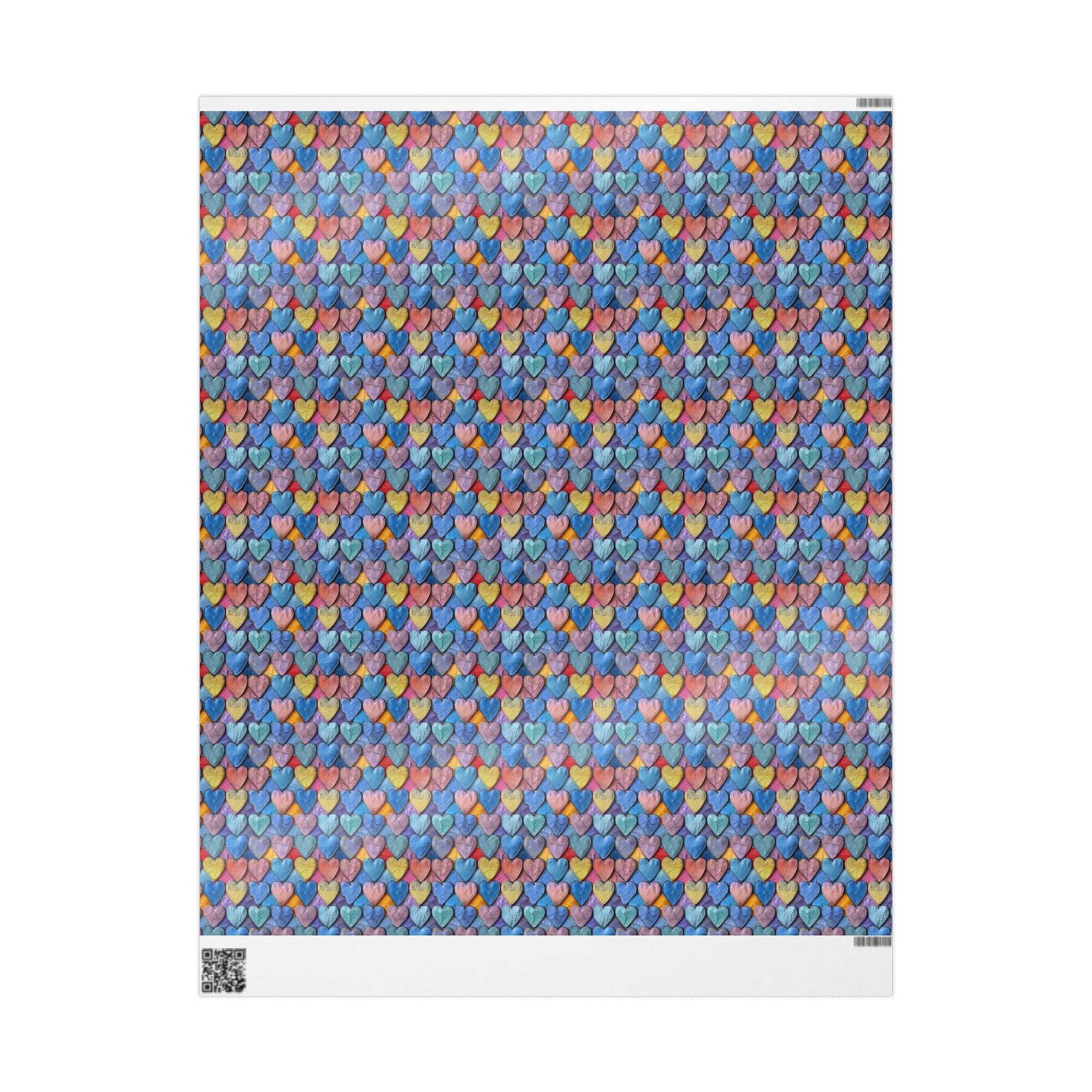 Color Pop Leather Hearts Wrapping Paper
