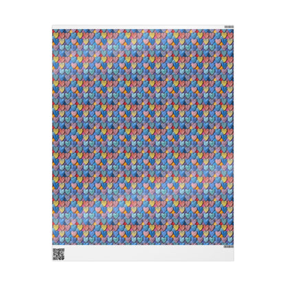 Color Pop Leather Hearts Wrapping Paper