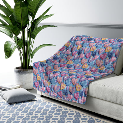 Color Pop Stitched Hearts Basic Bedding Set