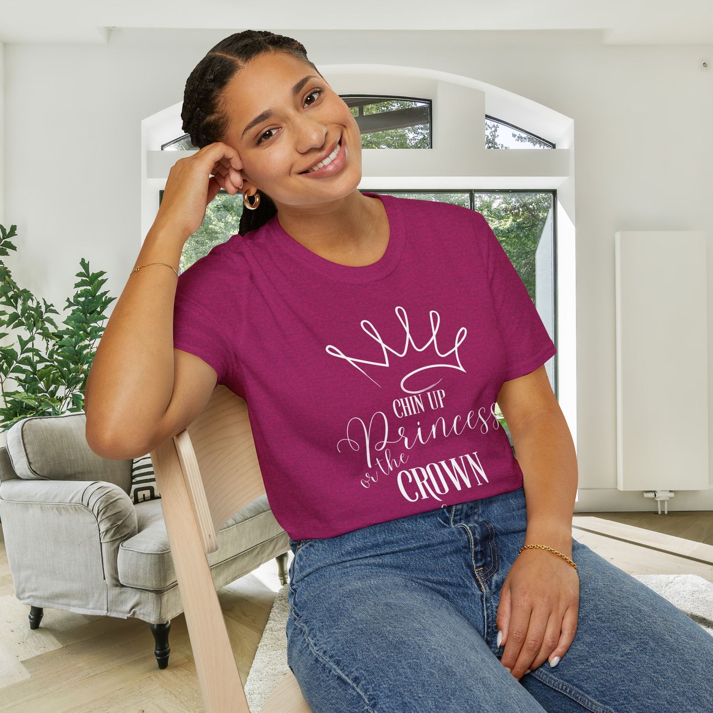Chin Up Princess or the Crown Slips Adult T-shirt