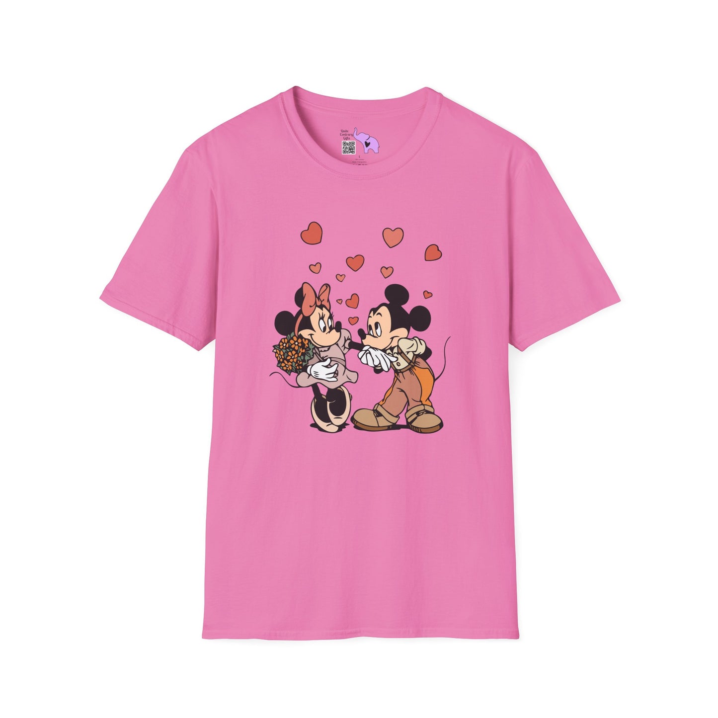 Valentine Mickey Loves Minnie Adult Tshirt