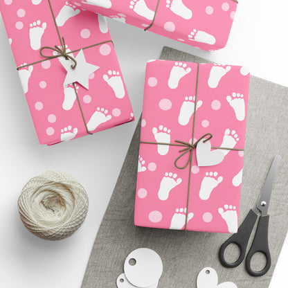 Baby Steps in Pink Wrapping Paper