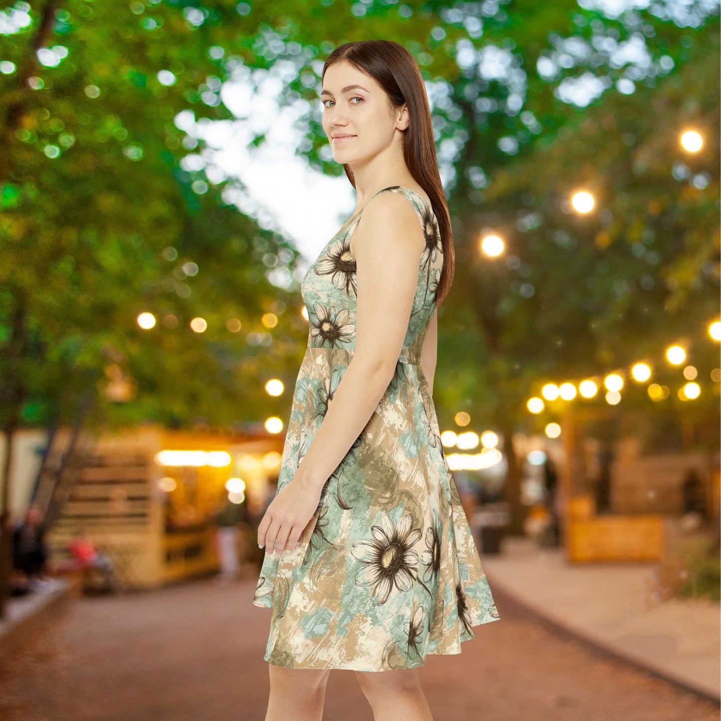 Worn Meadow Daisies Women's Skater Dress