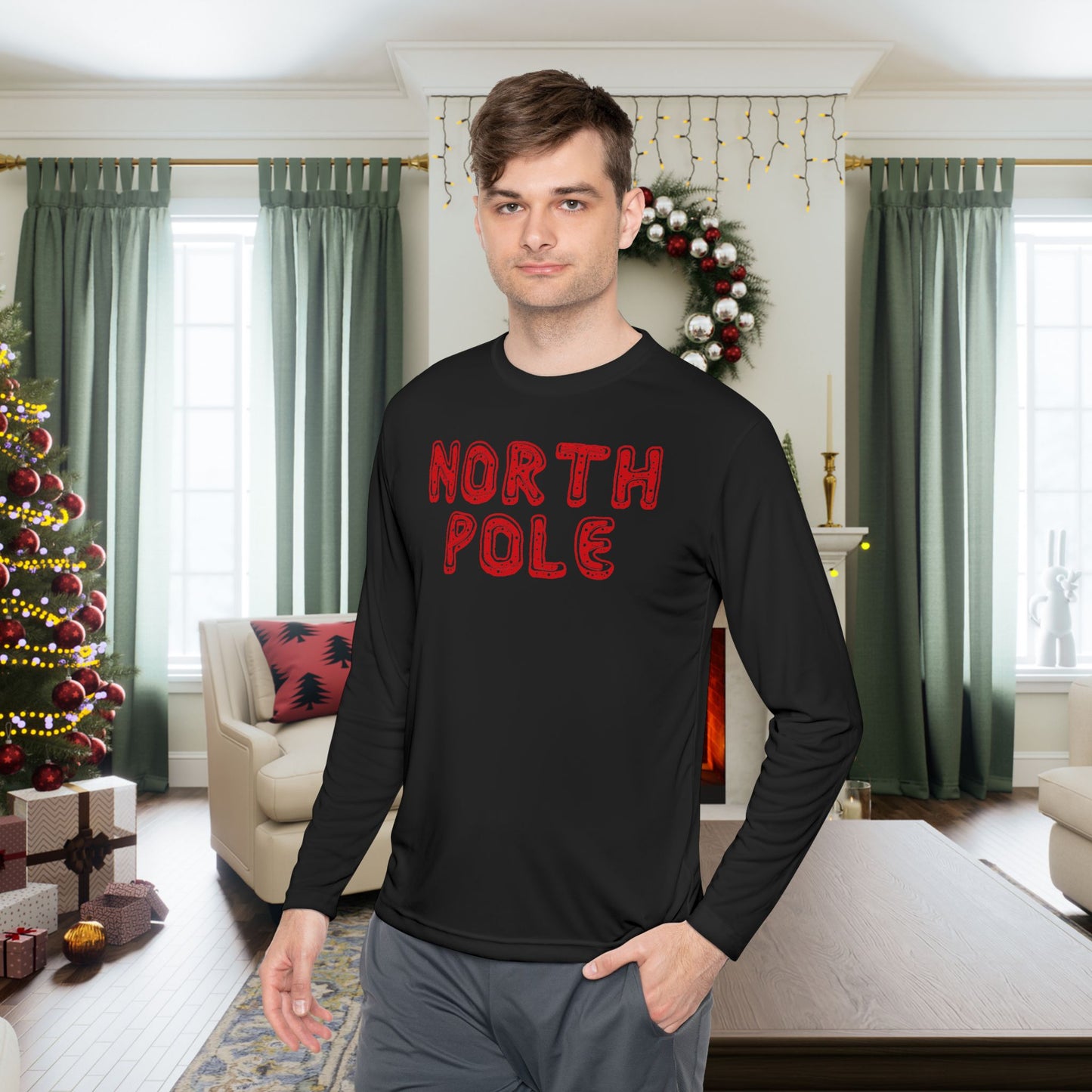 North Pole Adult Long Sleeve Tee