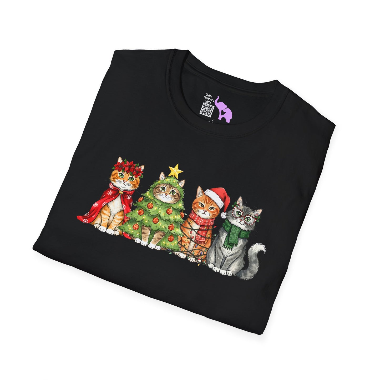 Purrfectly Festive Adult T-shirt