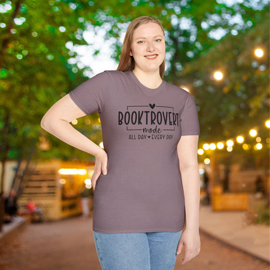 Booktrovert Mode All Day Every Day Adult T-shirt