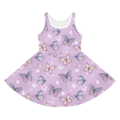 Purple Butterflies Sleeveless Sundress