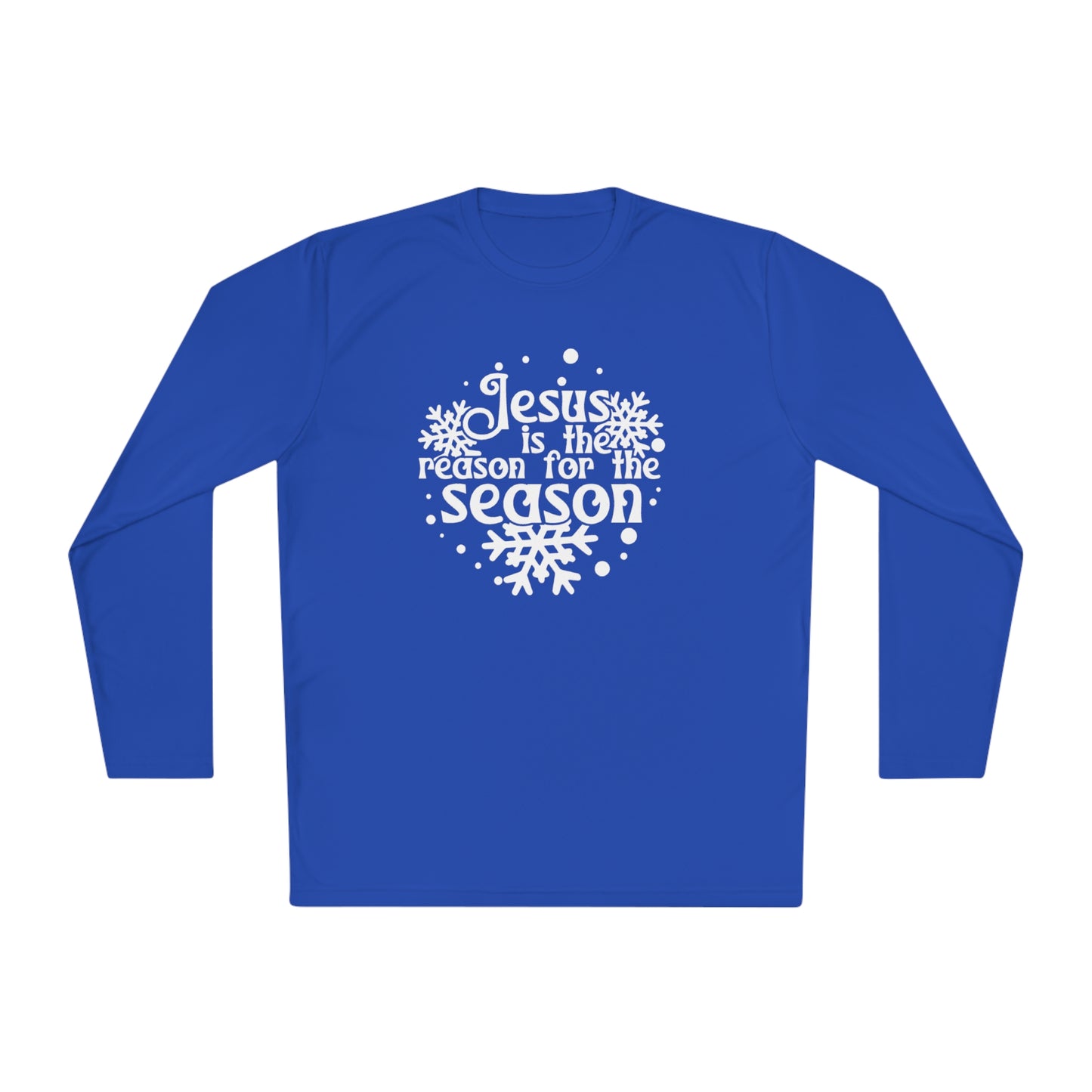 Jesus Is The Reason For The Season Snowflake Adult Long Sleeve Tee