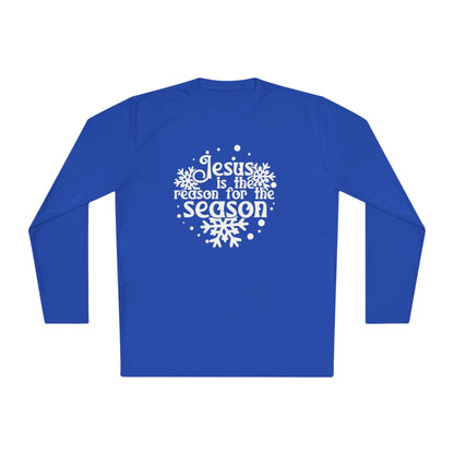 Jesus Is The Reason For The Season Snowflake Adult Long Sleeve Tee