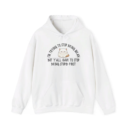 I'm Trying To Stop Being Mean... Heavy Blend™ Hooded Sweatshirt