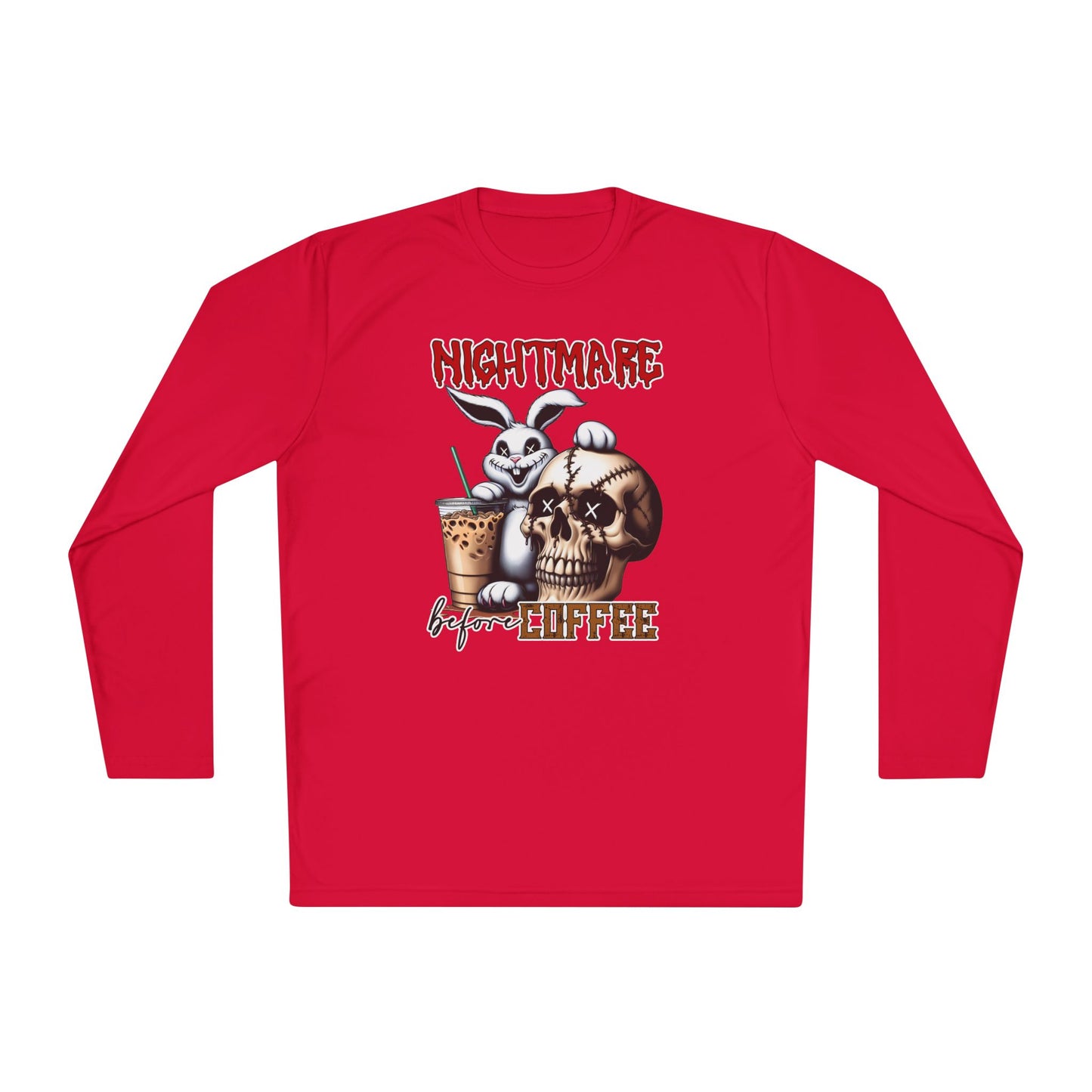 Nightmare Before Coffee (Voodoo Bunny w/Skull) Adult Long Sleeve Tee