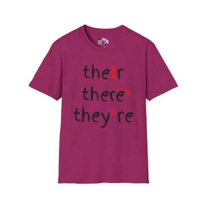 Their There They're Grammar Adult T-shirt