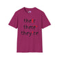 Their There They're Grammar Adult T-shirt