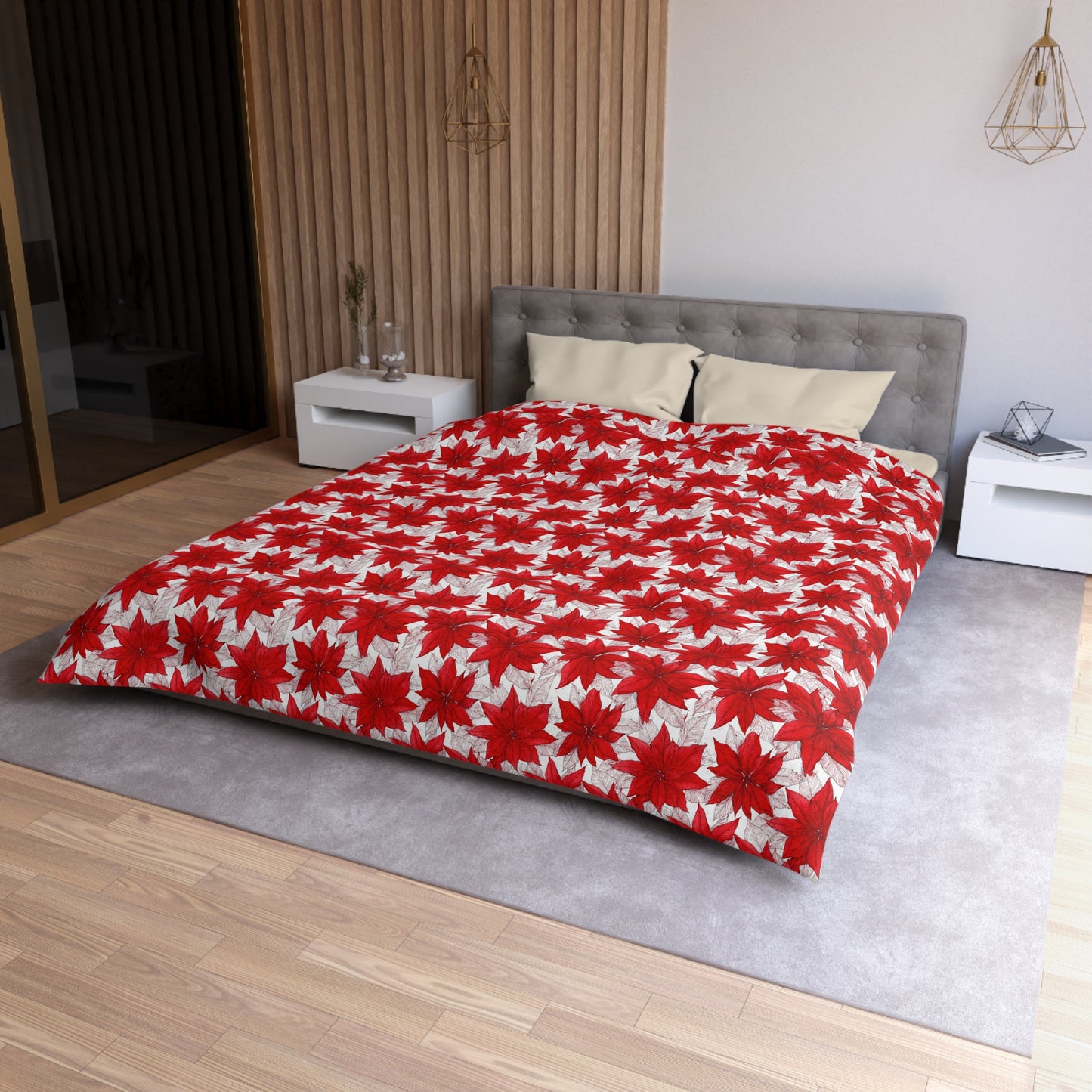 Christmas Blossom Sketch Microfiber Duvet Cover