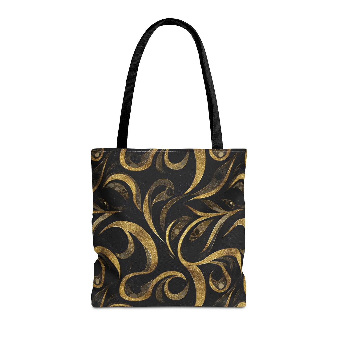 Golden Noir Swirl Canvas Tote Bag