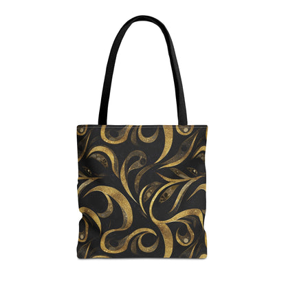 Golden Noir Swirl Canvas Tote Bag