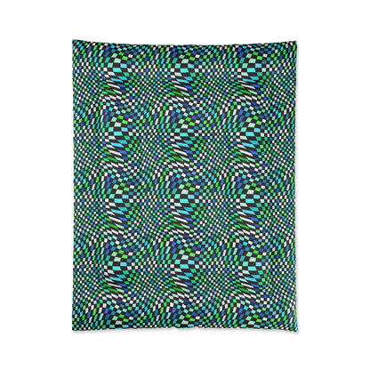 Warped Green Checkered Comforter
