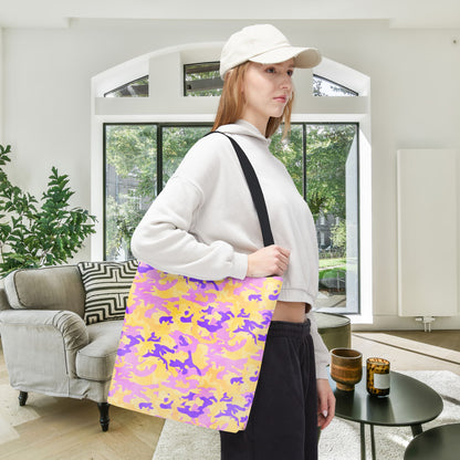 Peach Sorbet Camo Canvas Tote Bag