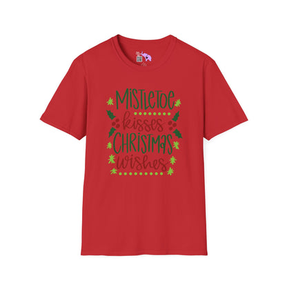Mistletoe Kisses Christmas Wishes Adult T-shirt