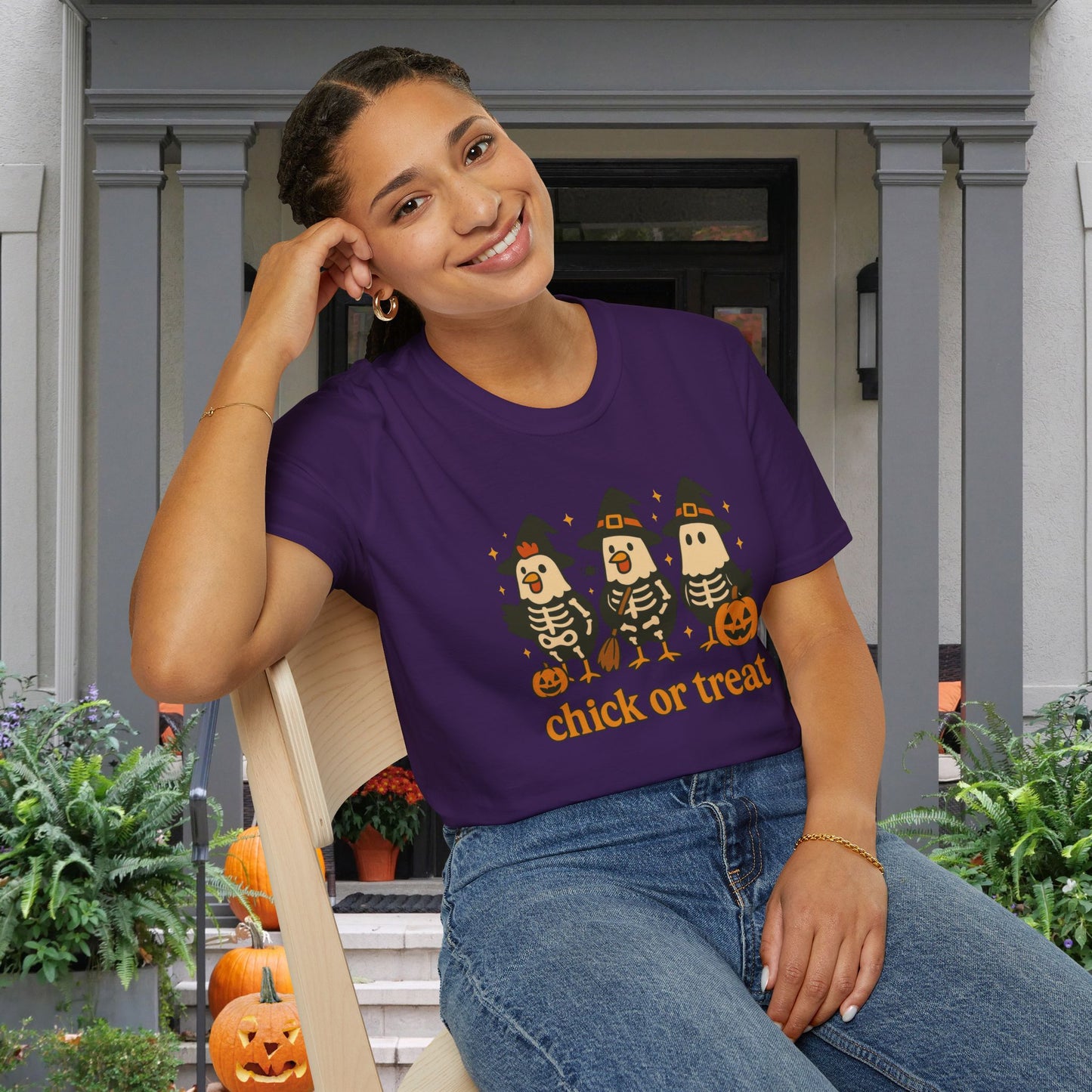 Chick or Treat (Skeleton Chicks) Adult T-shirt