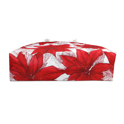 Crimson Poinsettia Sketch Weekender Bag