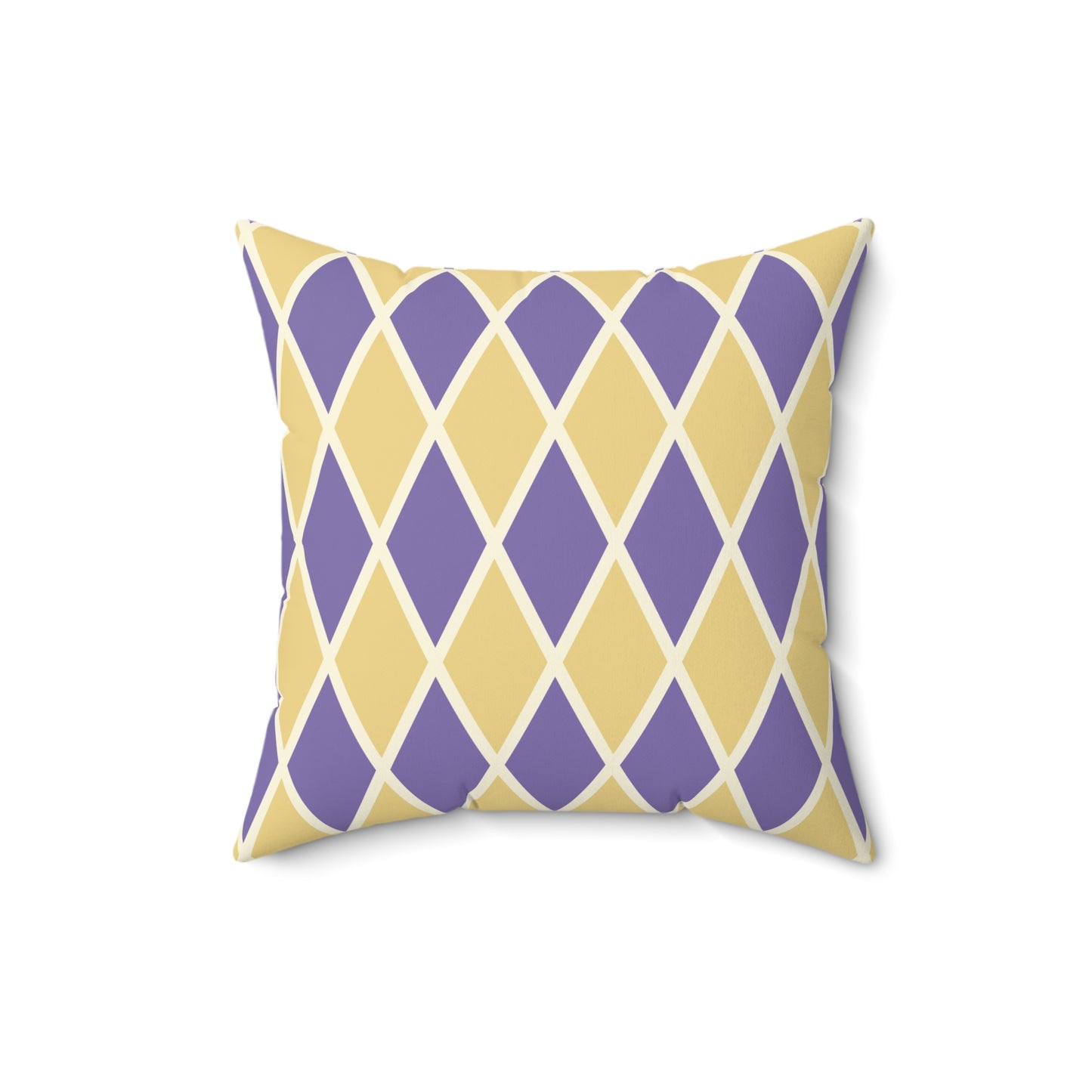 Purple/Yellow Harlequin Throw Pillow