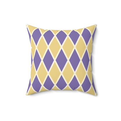 Purple/Yellow Harlequin Throw Pillow