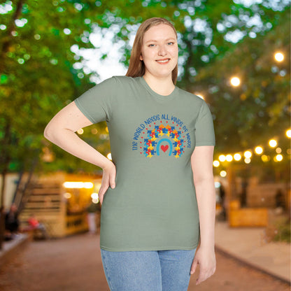 The World Needs All Kinds Of Minds (Autism) Adult T-shirt