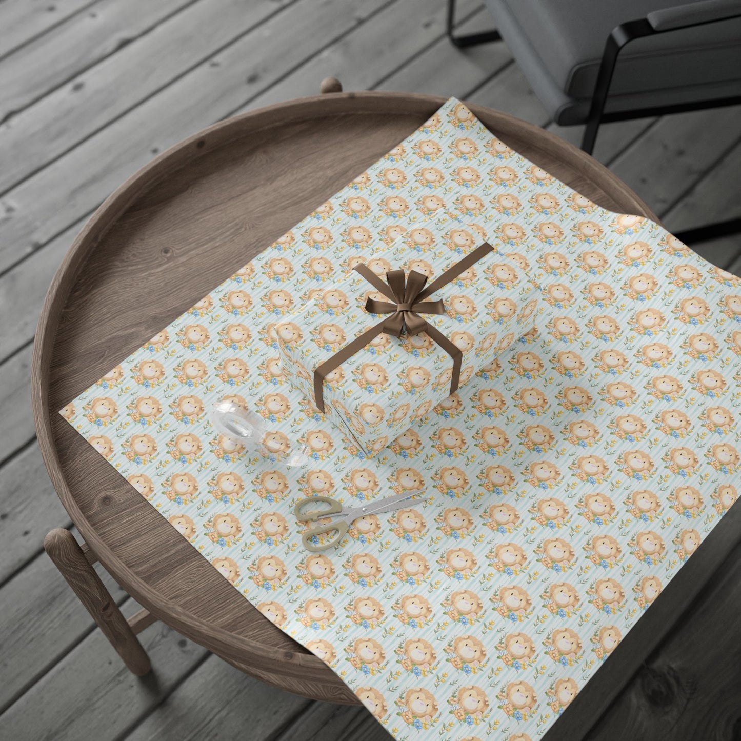 Lions in Bloom Wrapping Paper