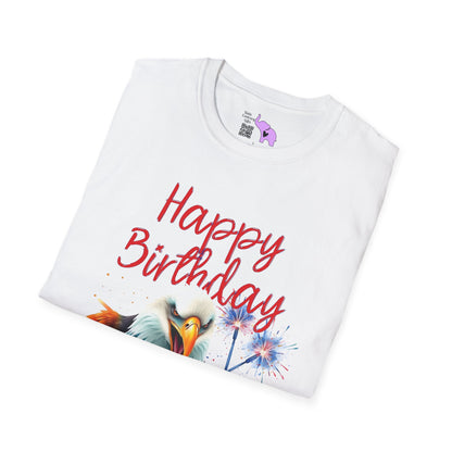 Happy Birthday America (Eagle Eating Cake) Adult T-shirt