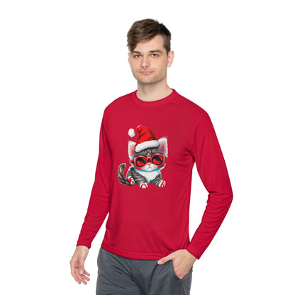 Santa Kitten Adult Long Sleeve Tee