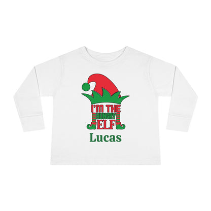 I'm The Hungry Elf Personalized Toddler Long Sleeve Tee