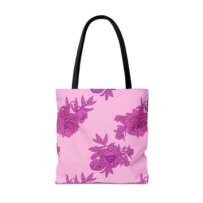Bubblegum Bloom Peonies Canvas Tote Bag