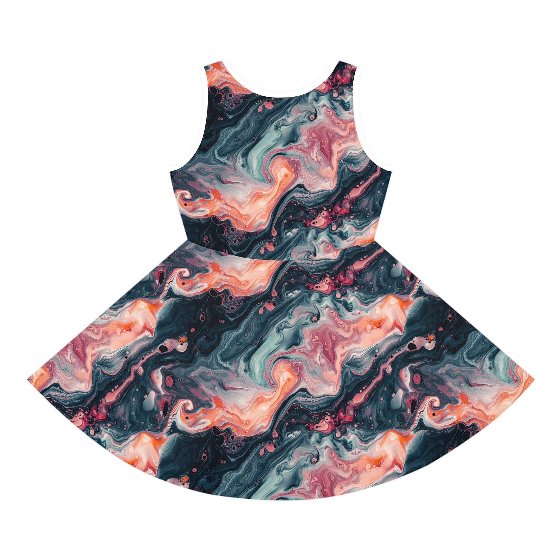 Pink Venom Marble Girls' Sleeveless Sundress