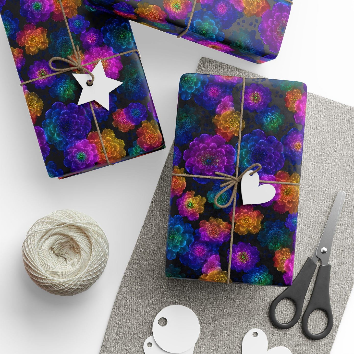 Luminous Carnations Wrapping Paper