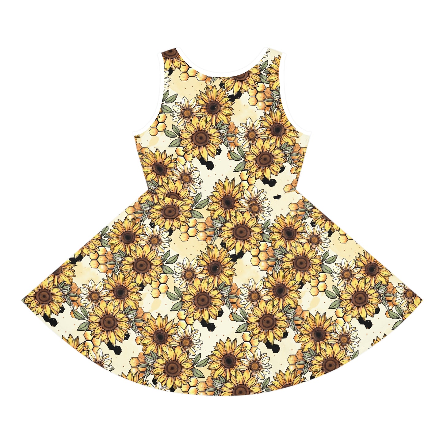 Honeycombs & Sunflowers Girls' Sleeveless Sundress