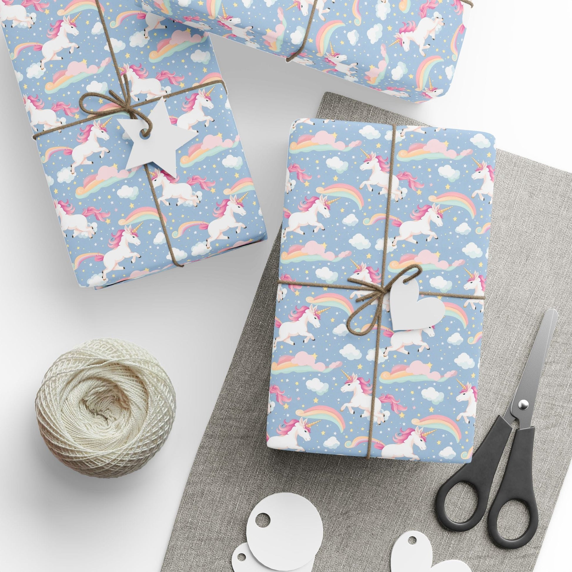 Snuggle Sky Unicorns Wrapping Paper