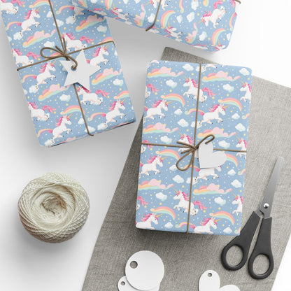 Snuggle Sky Unicorns Wrapping Paper