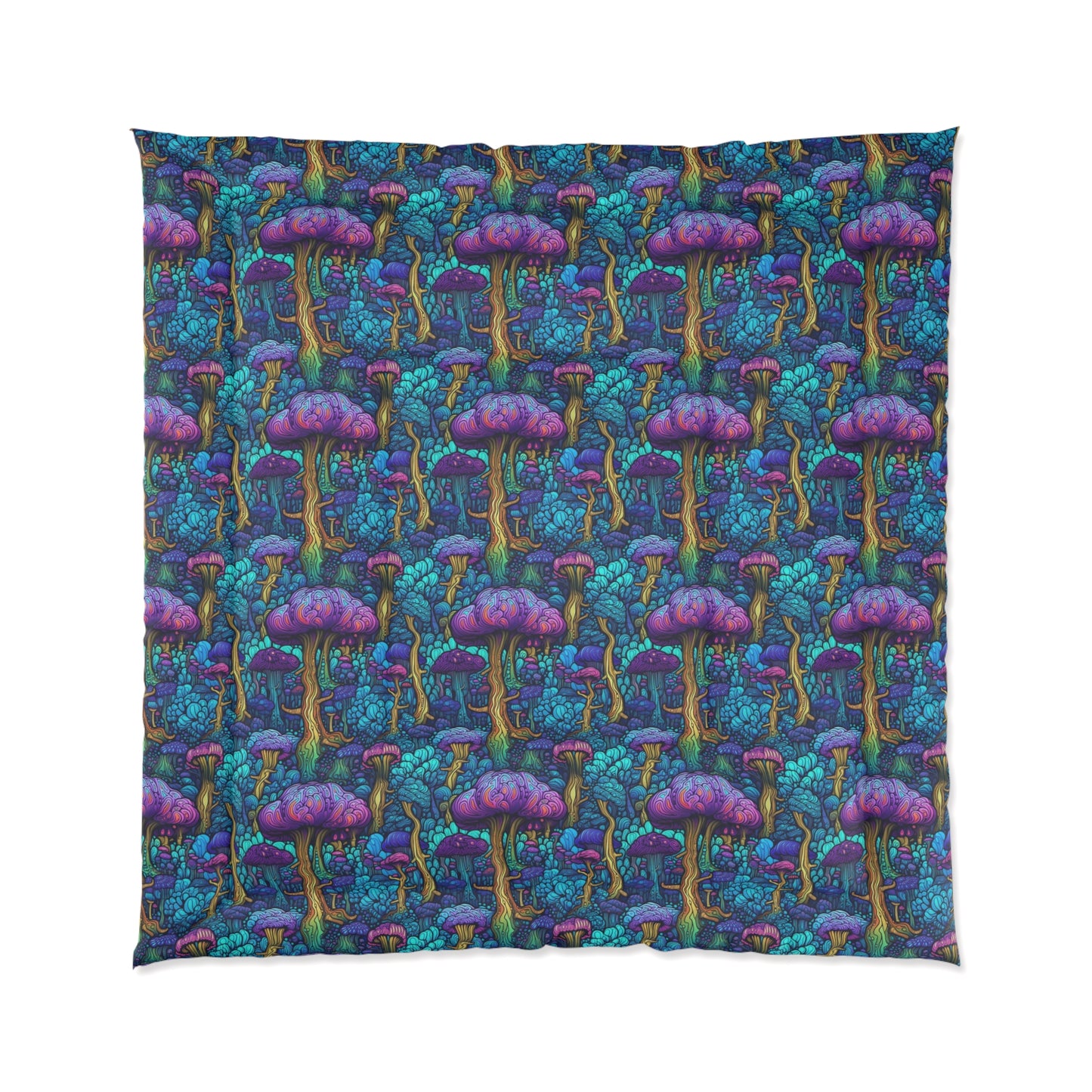 Trippy Purple Mushrooms Basic Bedding Set