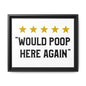 5 Stars Would Poop Here Again Framed Canvas Bathroom Art