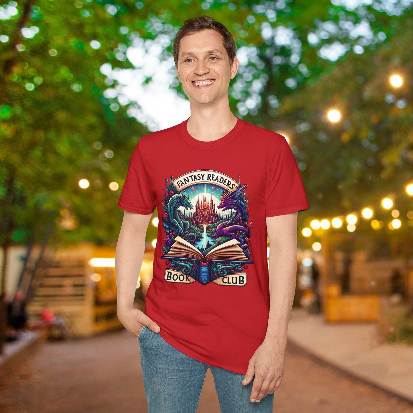 Fantasy Readers Book Club (Dragons) Adult T-shirt
